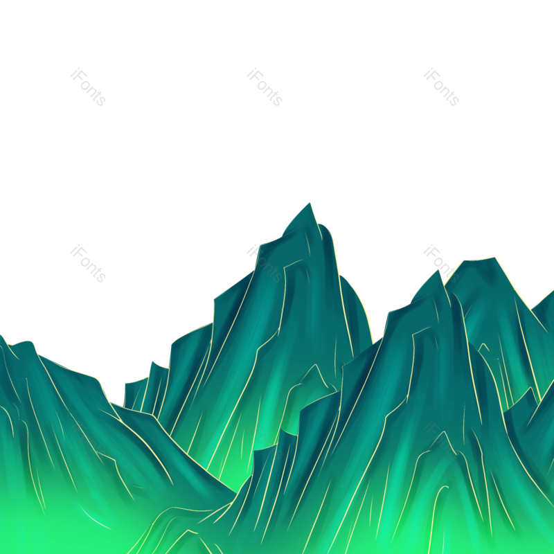 山水图片,端午节元素,绿色PNG,山脉免抠素材